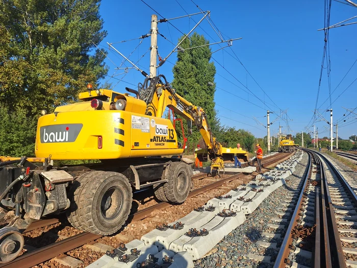 Lucrări infrastructură feroviară. FOTO: Facebook / CFR Infrastructură