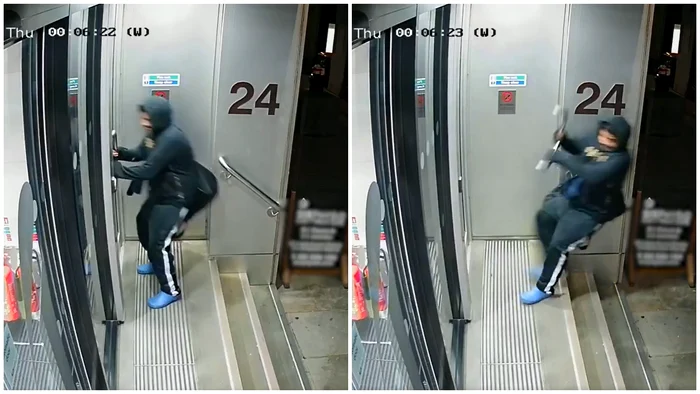 Tentativa sa a eșuat într-un mod cel puțin amuzant. FOTO: captură video X/@CityPolice