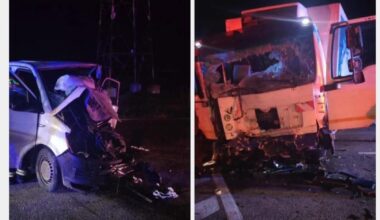 Tragedie pe DN 56, în Dolj. Doi tineri au murit şi un altul a fost grav rănit, după ce duba în care se aflau a fost lovită frontal de un camion