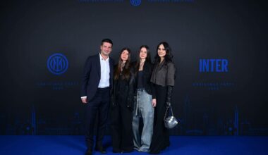 Apariție rară » Cristian Chivu, alături de soție și cele două fiice la petrecerea de Crăciun a Interului