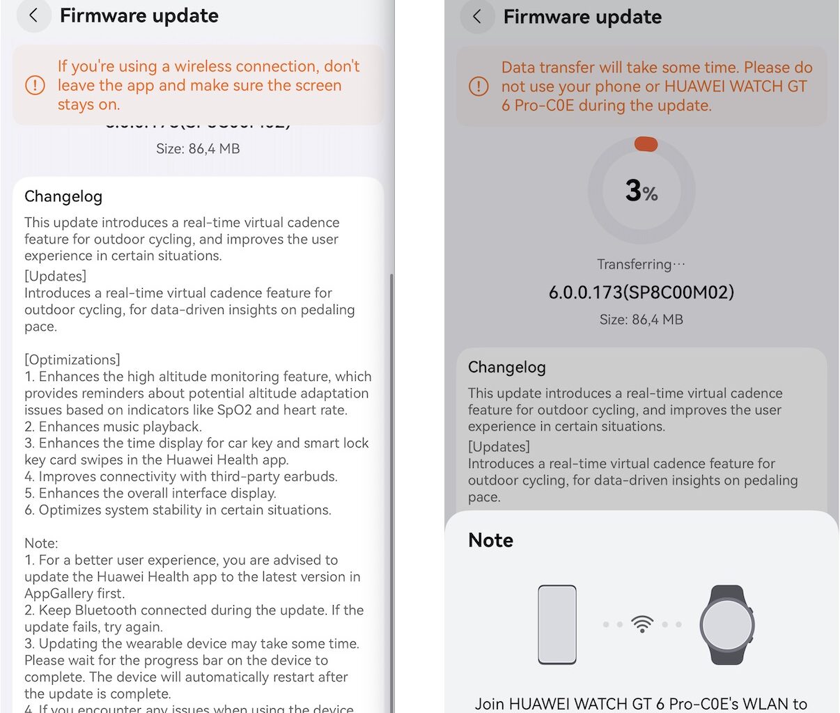 Azi a venit un update de firmware pentru ceasul smart Huawei Watch GT6 Pro: 6.0.0.173 (SP8C00M02) cu optimizări și o funcție nouă.