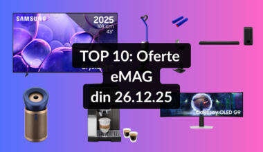 TOP 10: Oferte eMAG din 26.12.25 (cel mai ieftin televizor Samsung cu rezoluție 4K - model 2025, espressor automat ce prepară 24 de băuturi
