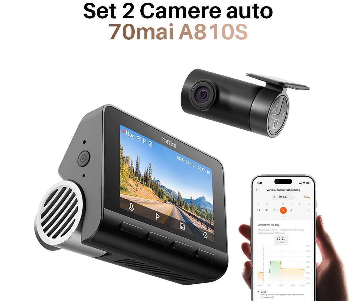 Camera auto 4K care te scapă de discuții inutile în trafic: 70mai A810S