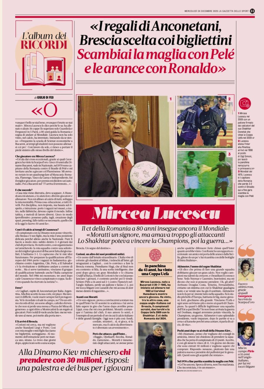 Mircea Lucescu, interviu-eveniment în Italia » De la Ceaușescu la casa distrusă la cutremur și cadoul de la Pele