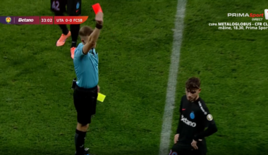 Fault violent în UTA - FCSB! La debut, tânărul de 18 ani al campioanei a văzut direct cartonașul roșu