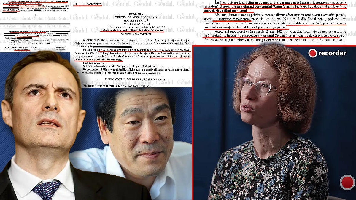 Judecătoarea Raluca Moroșanu, „eroina” Recorder, este cea care a oprit percheziția informatică a DNA în dosarul Coldea 2. Procurorii DNA nu au putut extrage probe din conversațiile clandestine dintre un controversat afacerist chinez și fostul prim adjunct SRI, deși aveau telefoanele. Gândul publică documentul