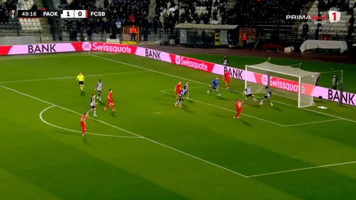 Andrei Gheorghiță, gol în PAOK - FCSB (foto: captură Prima Sport 1)