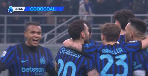 Reușita lui Zielinski din meciul Inter - Bologna 3-1. Foto: Captură, @seriea