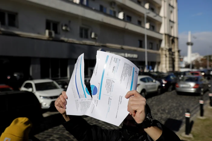 Protest organizat de către Declic în fața Ministerului Energiei. FOTO: Inquam Photos / George Călin