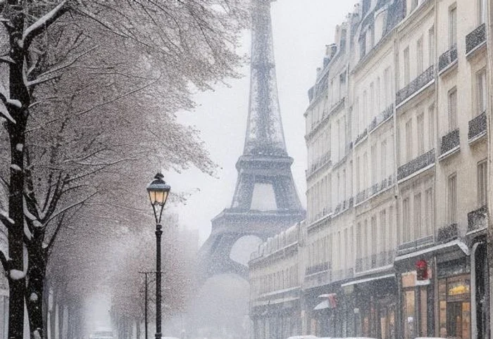 În Franța sunt ninsori abundente FOTO: X