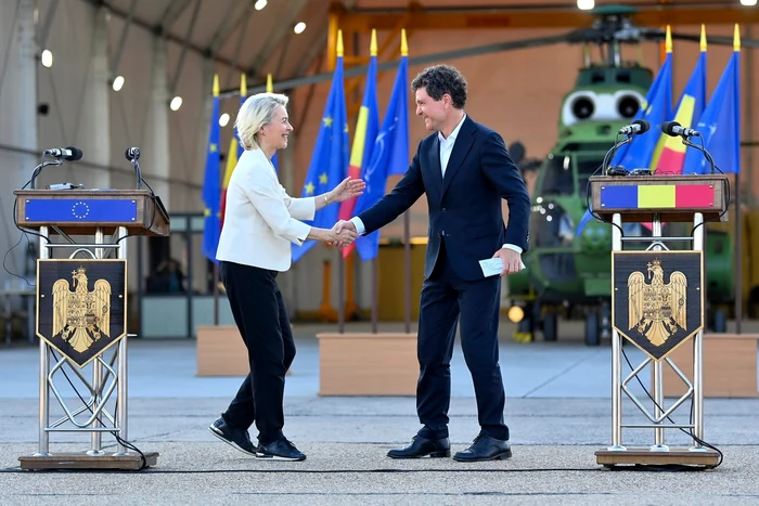 Președinta Comisiei Europene, Ursula von der Leyen,m alături de Nicușor Dan FOTO Profimedia