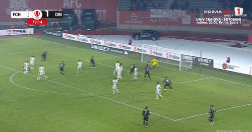 Al doilea gol marcat de Raul Opruț în FC Hermannstadt - Dinamo (FOTO: captură Prima Sport 1)