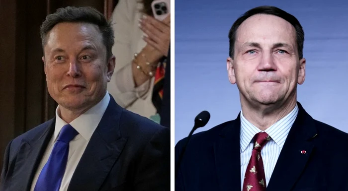 Elon Musk și  Radosław Sikorski/FOTO:X