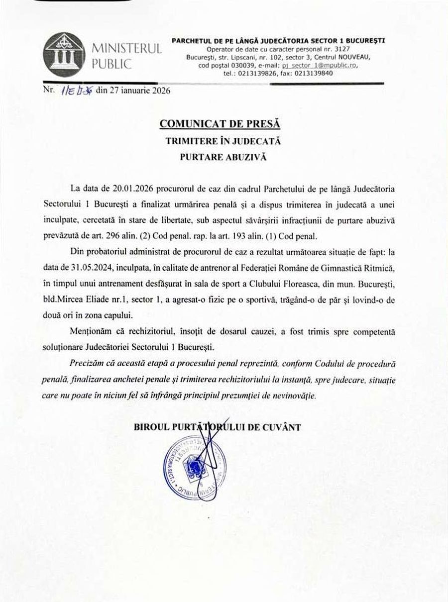 Antrenoarea acuzată de abuzuri, trimisă oficial în judecată după ce a bruscat-o pe nepoata Simonei Halep: „Trasă de păr și lovită în zona capului”