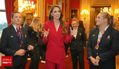 Prințesa de Wales a furat toate privirile într-un costum roșu îndrăzneț. Apariție elegantă la Castelul Windsor. GALERIE FOTO