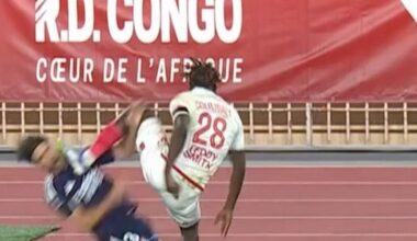 Intrare horror în Ligue 1! FOTO: Tagliafico, pus la pământ de un fault brutal al lui Mamadou Coulibaly, în Monaco - Lyon