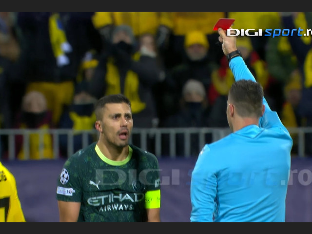 Ce gafe! ”Balonul de Aur” al lui Manchester City, eliminat după ce a văzut două cartonașe galbene într-un minut