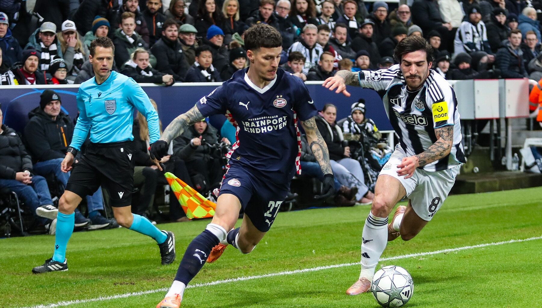 Nota primită de Dennis Man după ce Newcastle a pulverizat-o pe PSV în Champions League