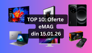 Oferte eMAG din 15.01.26 (boxă smart Samsung Music Frame cu evaluare 4.88 / 5, cel mai ieftin televizor QLED cu rată de refresh la 100Hz pe diagonala de 138 cm, Xiaomi 14 Ultra cu senzor wide de 1 inci etc)