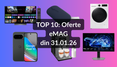 Oferte eMAG din 31.01.26 (televizor OLED LG cu reducere de 15% și note bune în review-uri, Google Pixel 10 la 2542 lei*, mouse ASUS cu bluetooth și capace interschimbabile etc)