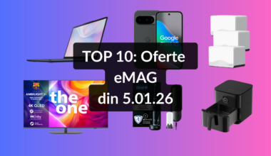 Oferte eMAG din 5.01.26 (laptop Lenovo cu display OLED și reducere de 10%, Pixel 10 la aprox. 3250 lei*, televizor Philips QLED cu diagonala de 164 cm și nota 4.38 / 5 din 48 de review-uri etc)