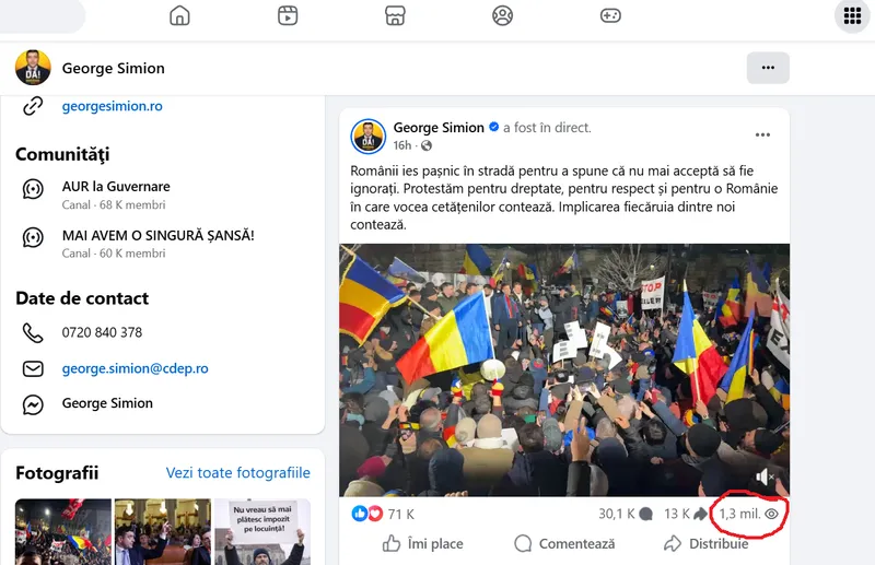 Pagina de FB George Simion - Foto: FB