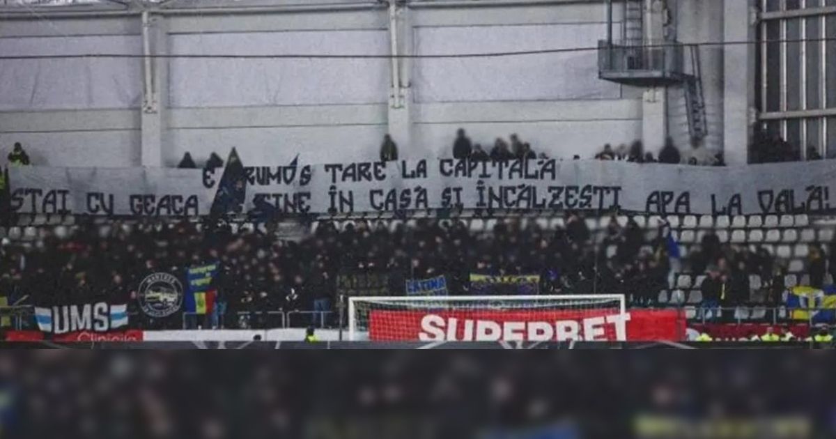 Provincia ironizează Bucureștiul. FOTO: Banner-ul afișat de ultrașii de la Petrolul, la meciul cu Dinamo: „Frumos la Capitală...”