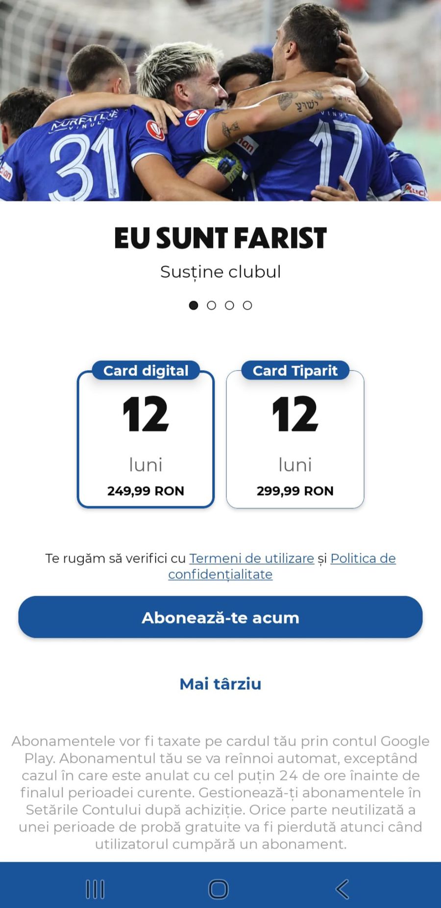 Aplicație Farul / foto: captură de ecran Uluitor! Vrei să vezi lotul Farului prezent la vizita medicală? » Clubul lui Hagi te pune să plătești, iar prețurile sunt șocante!