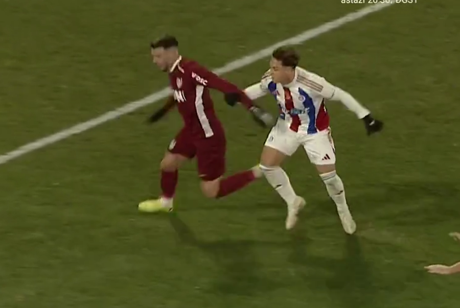 Momentul faultului Cu om în plus o oră, CFR Cluj o bate chinuit pe Oțelul și vine lângă FCSB! Clasamentul în lupta pentru play-off