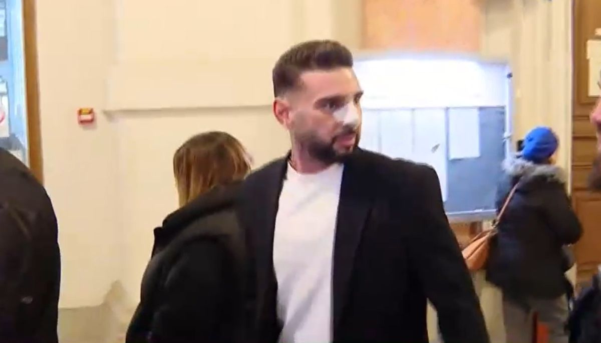 Dorian Popa la Curtea de Apel București, cu nasul bandajat