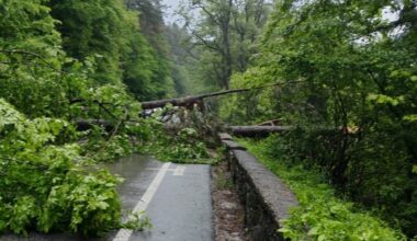 Drum naţional închis, după ce apele pârâului Teslui au ajuns pe carosabil. Circulaţia rutieră a fost deviată