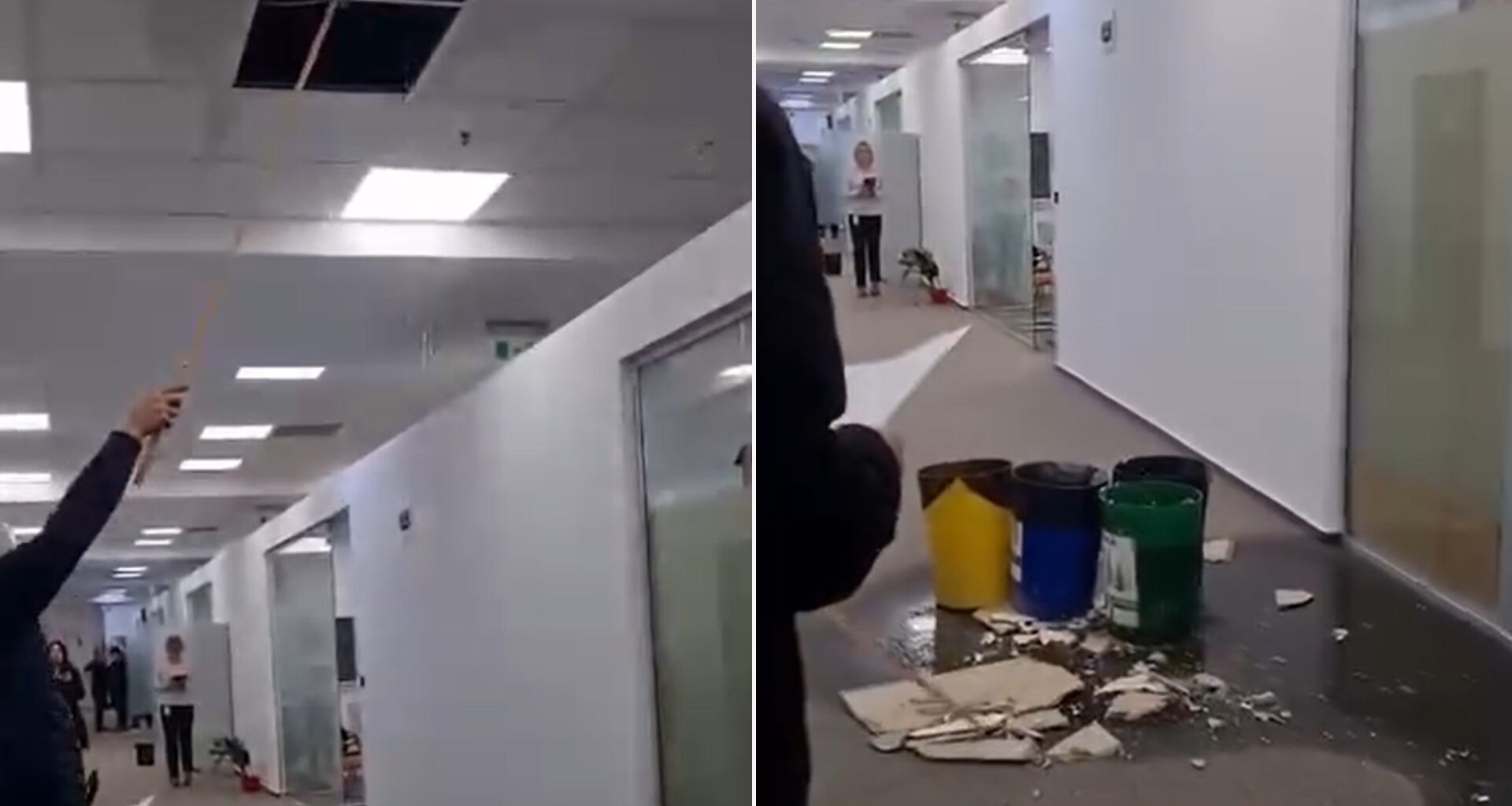 B365 - VIDEO | Tavan distrus de infiltrații în noua locație a Direcției Taxe și Impozite Sector 1. Clotilde Armand: Mutarea sediului din Piața Amzei nu are o bază legală • LA MINE-N CARTIER