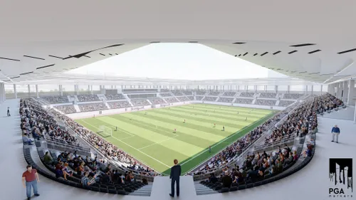 Macheta noului stadion Corvinul Hunedoara FOTO facebook.com/PrimariaHunedoara