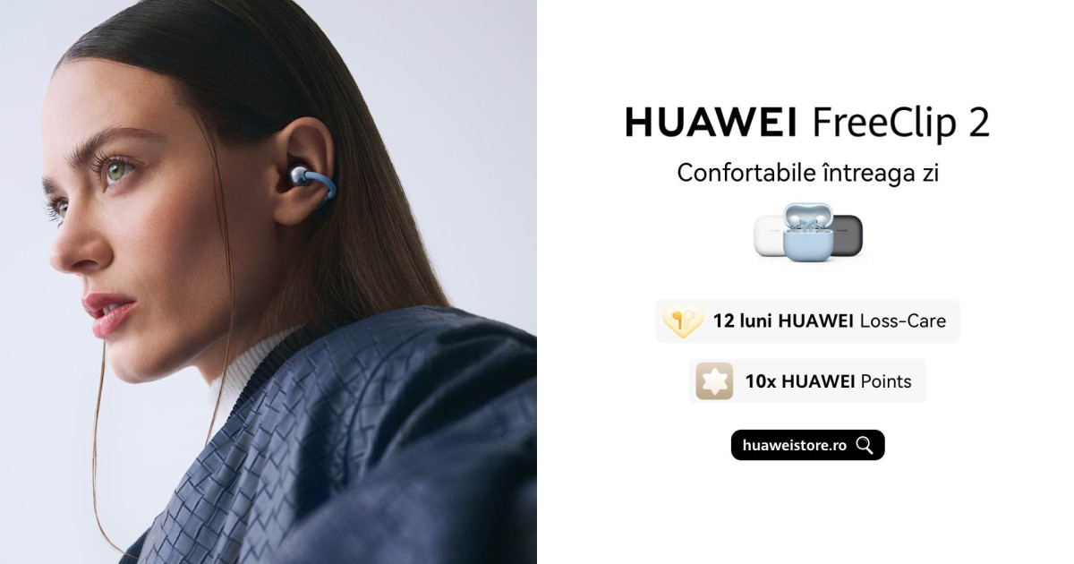(P) HUAWEI FreeClip 2, noile căști concepute pentru un stil de viață multitasking