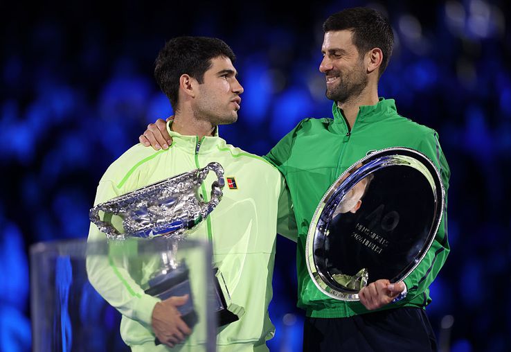 Cum a sărbătorit Alcaraz și cum a reacționat Djokovic după finala Australian Open 2026 / FOTO: GettyImages
