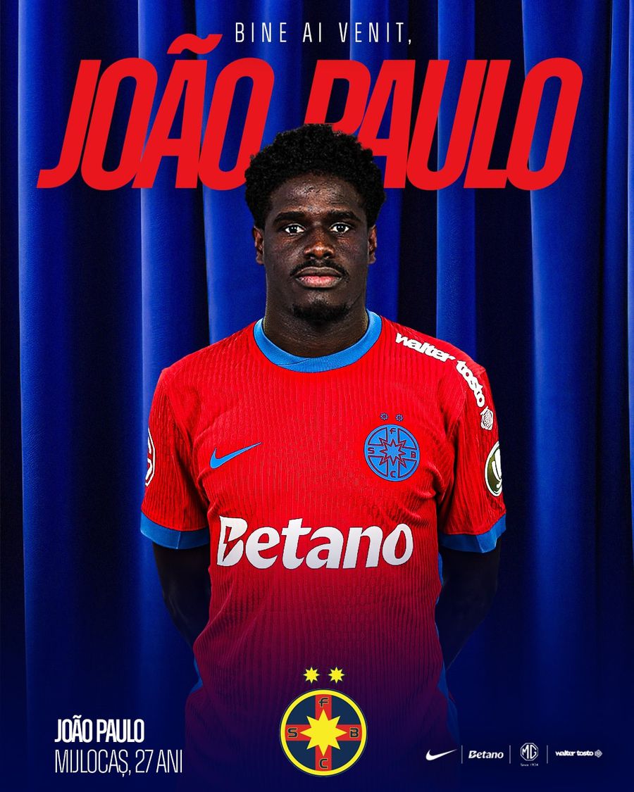 FCSB l-a prezentat oficial pe Joao Paulo // foto: Facebook Noul Edjouma: FCSB a anunțat oficial transferul lui Joao Paulo
