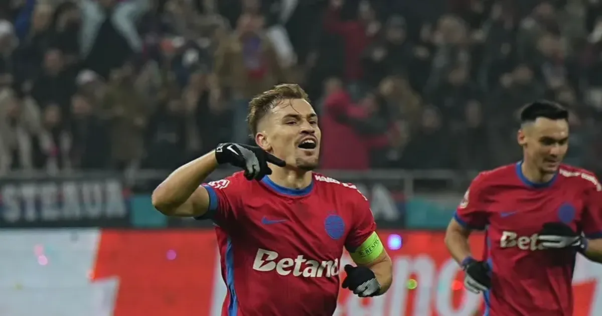 Olaru, preferatul fanilor. Căpitanul FCSB-ului a marcat cel mai frumos gol al fazei ligii în Europa League