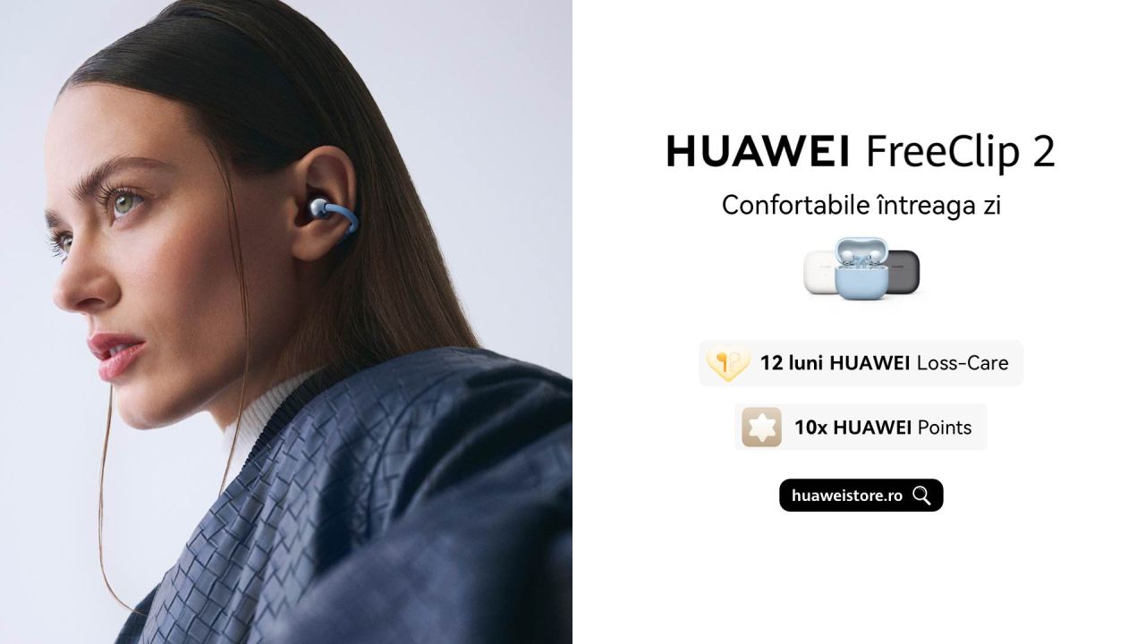 (P) HUAWEI FreeClip 2, noile căști concepute pentru un stil de viață multitasking