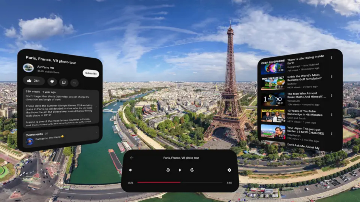 YouTube a lansat aplicația pentru Apple Vision Pro