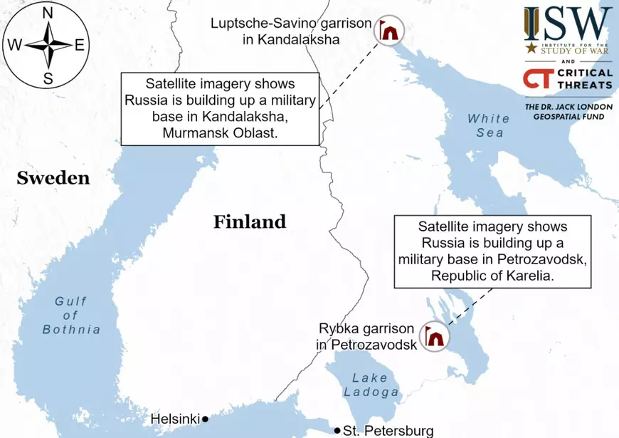 ISW - Rusia construiește infrastructură militară la granița cu Finlanda Captură ISW