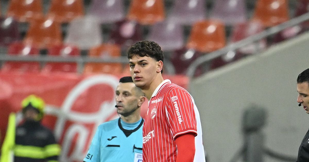 Matteo Duțu și-a aflat pedeapsa. Cât va lipsi fundașul lui Dinamo, după ce a văzut „roșu” direct în meciul cu Rapid