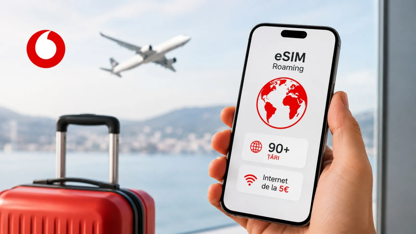 Vodafone EASY introduce eSIM Roaming pentru peste 90 de țări, cu pachete de internet disponibile de la 5 euro
