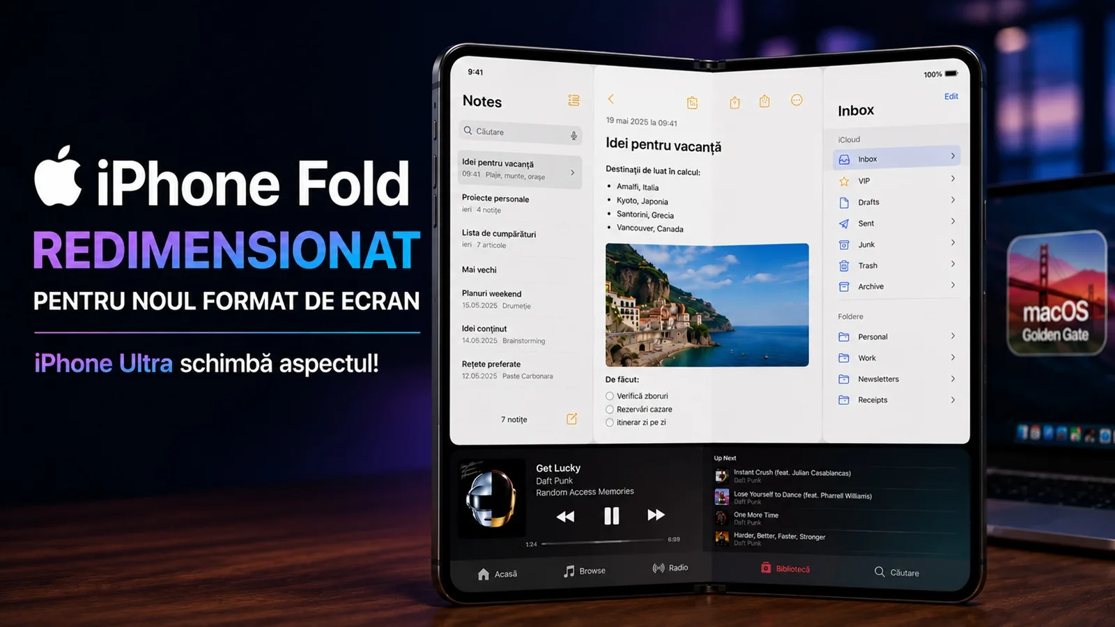 Cum arată iPhone Fold redimensionat pentru noul format de ecran; iPhone Ultra schimbă aspectul!