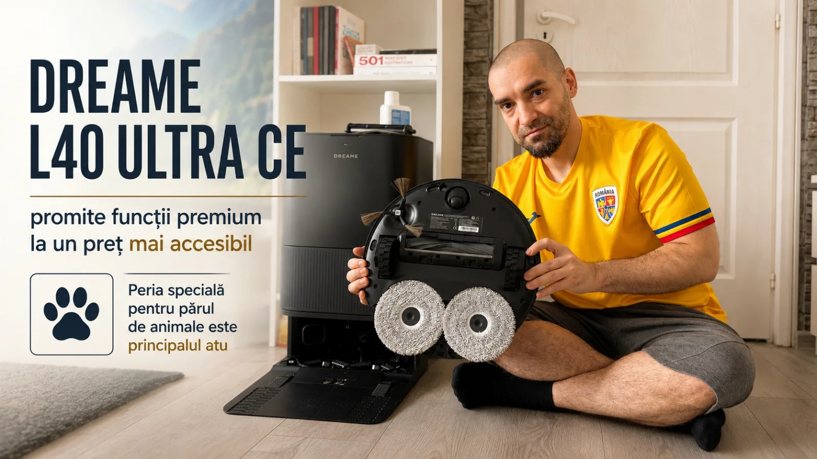 Dreame L40 Ultra CE promite funcții premium la un preț mai accesibil; Peria specială pentru părul de animale este principalul atu