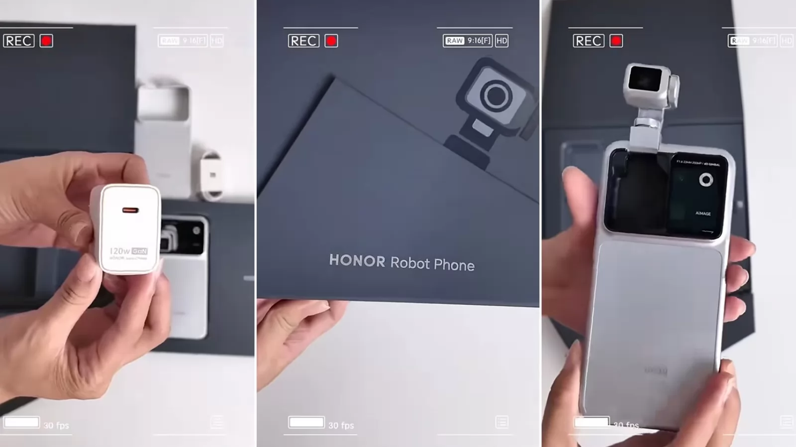 Honor Robot Phone apare într-un clip de unboxing înainte de lansare; Camera pe braț robotic se deschide în doar 0.8 secunde!