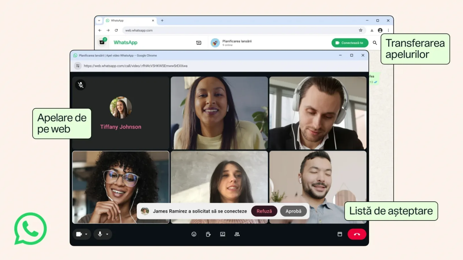 De astăzi avem suport pentru apeluri voce și video în aplicația WhatsApp Web