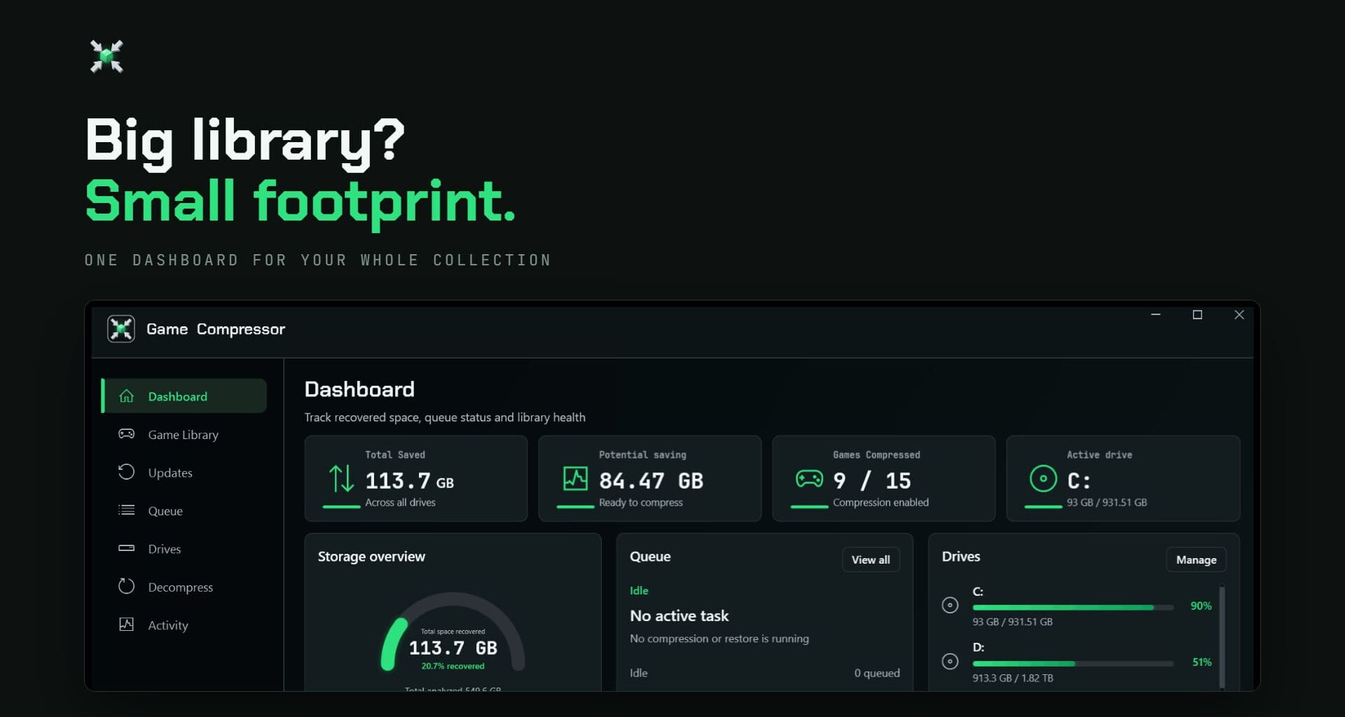 Game Compressor reduce spațiul ocupat de jocuri cu până la 50%. Este o soluție la upgrade-urile scumpe de SSD