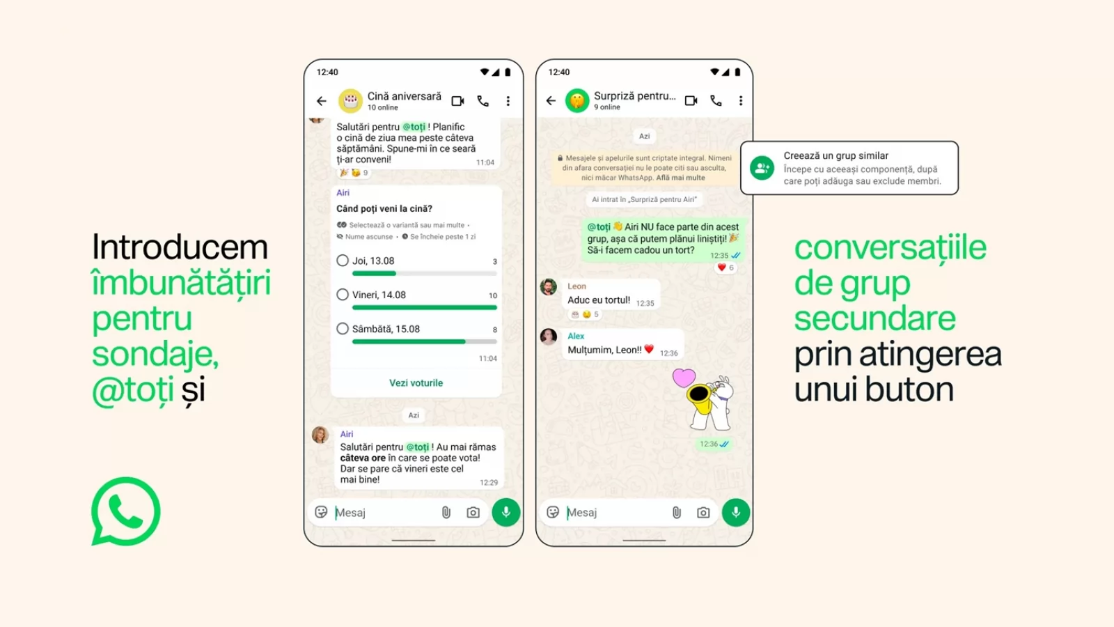 WhatsApp aduce îmbunătățiri pentru conversațiile de grup, sondaje mai eficient plus alte opțiuni de comunicare