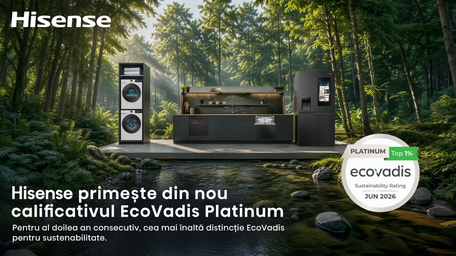 Hisense Europe obține prin Gorenje a doua medalie EcoVadis Platinum consecutivă – evaluarea acoperă mediul, condițiile de muncă, etica și achizițiile sustenabile