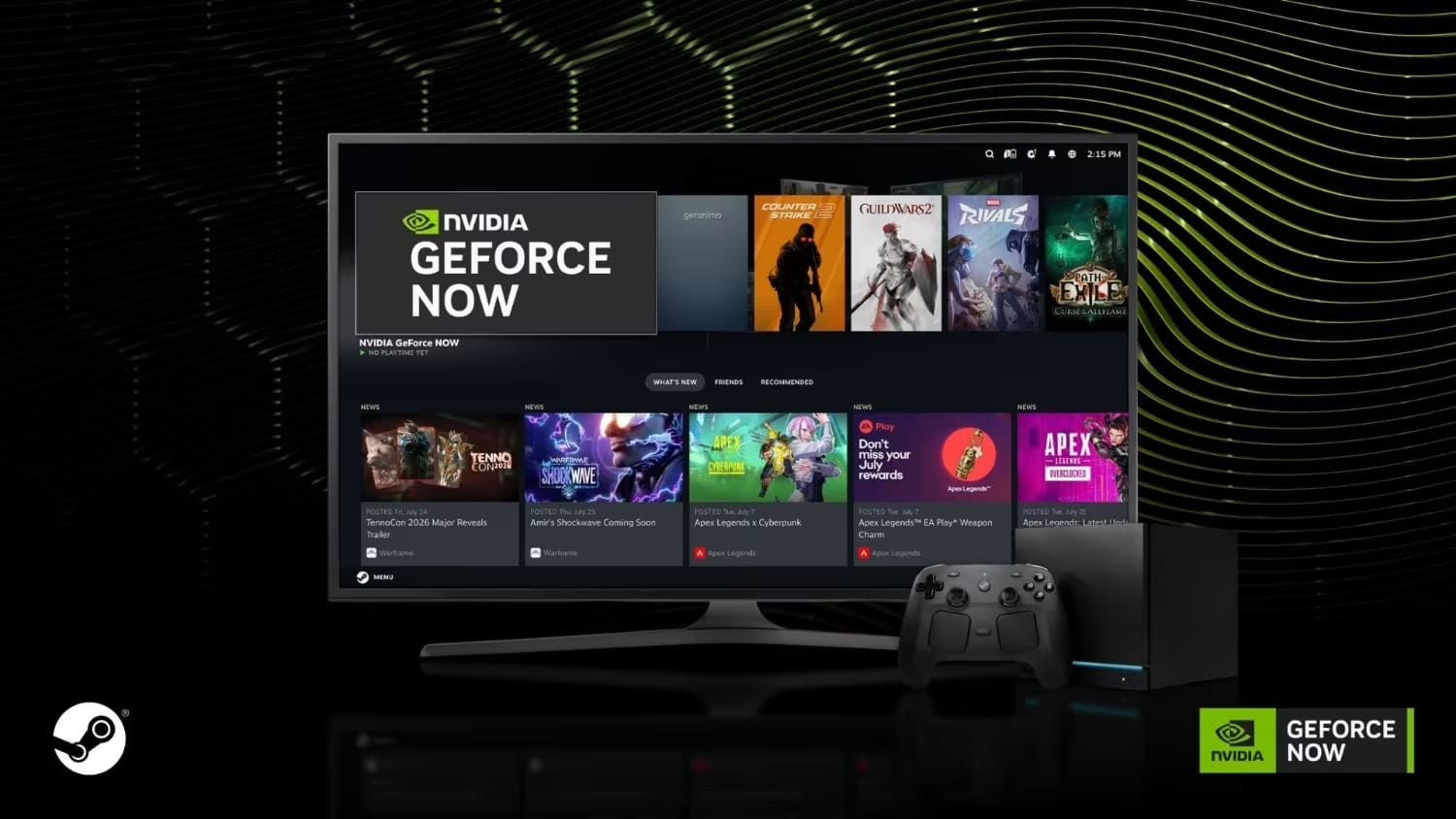 GeForce NOW ajunge pe Steam Machine în această toamnă și va include suport pentru Steam Controller